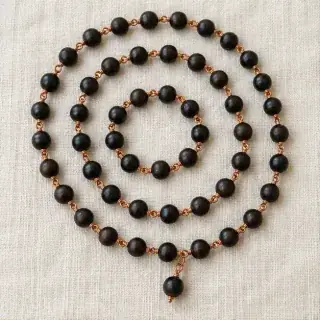 Karungali Mala with Copper Wire Karungali Malai natural Vedic gemstone