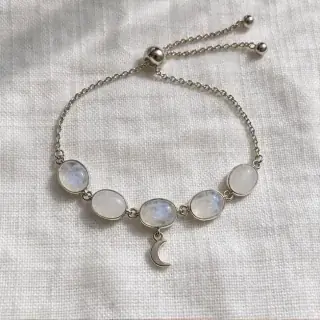 Mulank 2 Moon Crystal Bracelet Chandra Bracelet natural Vedic gemstone