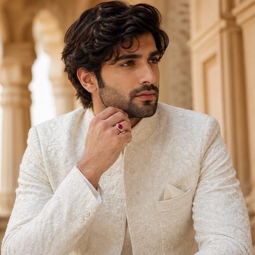 Indian cinema-inspired editorial styling with Ruby jewellery