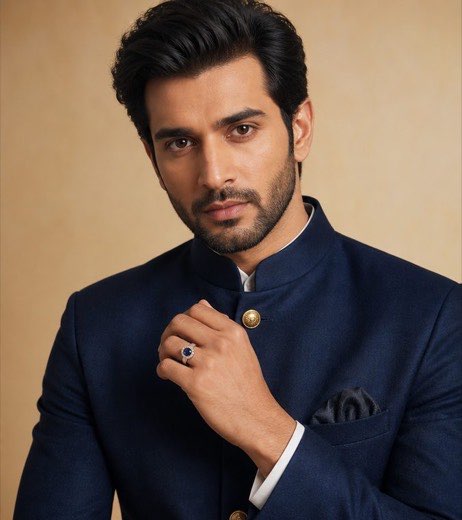 Indian cinema-inspired editorial styling with Blue Sapphire jewellery