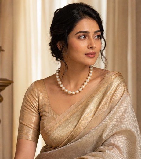 Indian cinema-inspired editorial styling with Pearl jewellery